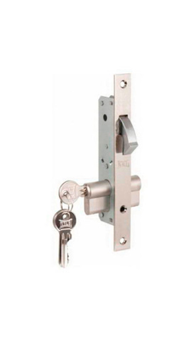 Замок KALE 201 20мм врезной никель с цилиндром 3 кл.