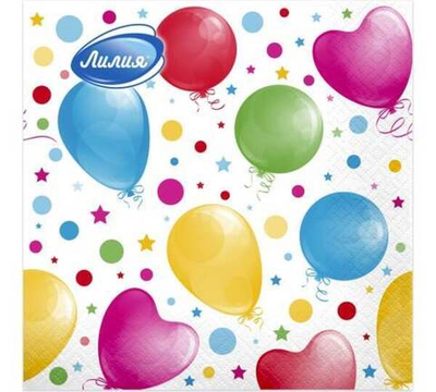 Салфетки бумажные 33*33 Лилия Праздник, 2сл 20л