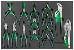 P82714SV Набор шарнирно-губцевого инструмента в ложементе EVA 560х400 мм, 14 предметов