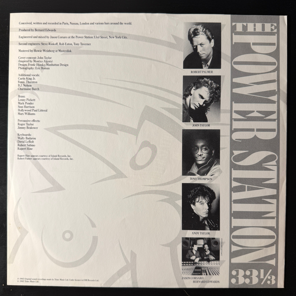 The Power Station ‎– The Power Station 33⅓ (Европа 1985г.)