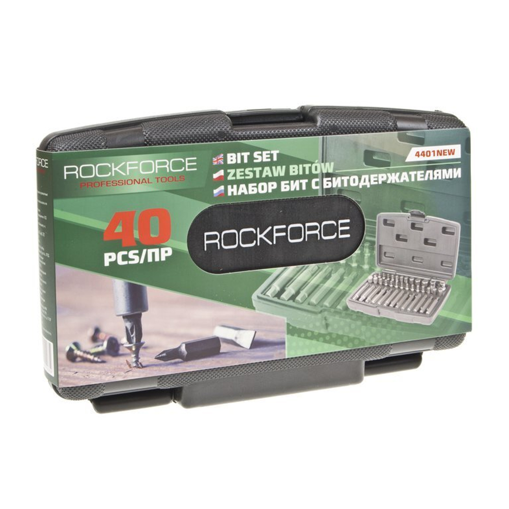 Набор вставок RF-4401: 1/2"&1/4"&3/8"DR TORX 40пр. с держателями метал. кейс ROCKFORCE