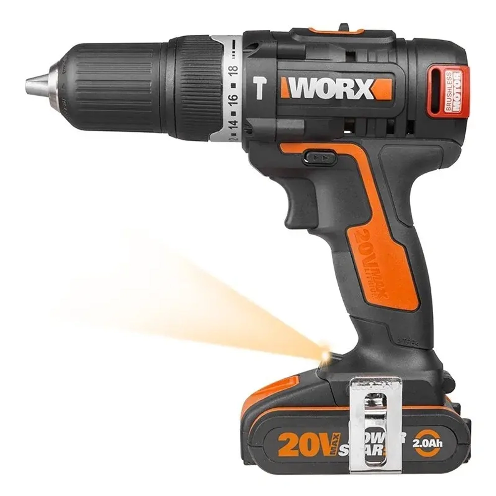 WORX WX367.1 аккумуляторная дрель-шуруповерт (2 x 2 Ач, ЗУ)