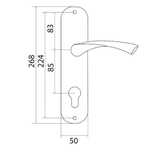 Ручка на планке Trodos, AL76/85-L CP, 204485, хром