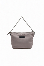 Сумка женская через плечо из нейлона серая QOZA