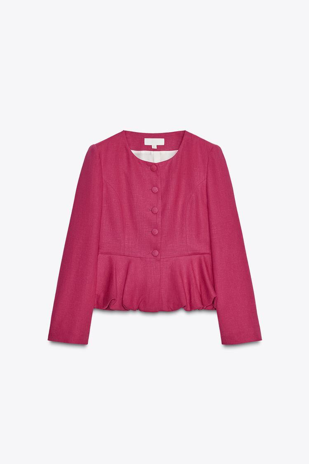 ZARA БЛЕЙЗЕР ИЗ ЛЬНА, ЦВЕТ ФУКСИИ