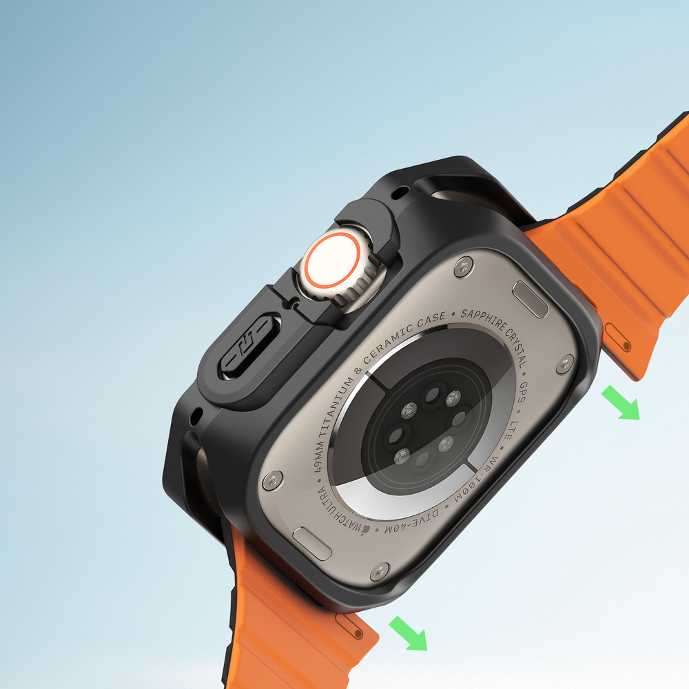 Чехол-бампер с тонированными вставками (Translucent Black) от Dux Ducis для часов Apple Watch Ultra 1, 2 и 3, 49MM, Tamo Series Case