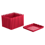 Кашпо квадратное большое "Лардо" с поддоном, 41*41*27 цвет ярко-красный