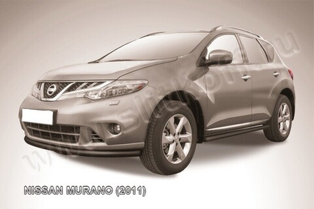 Защита переднего бампера (нержавейка) Nissan Murano (2010-2015) d57 (черный)