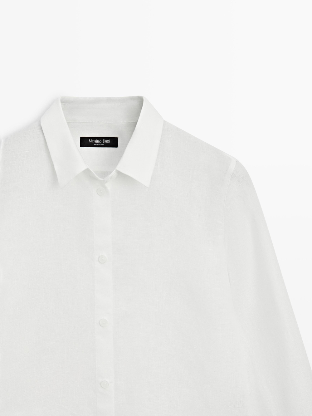 Massimo Dutti Льняная рубашка свободного кроя, белый
