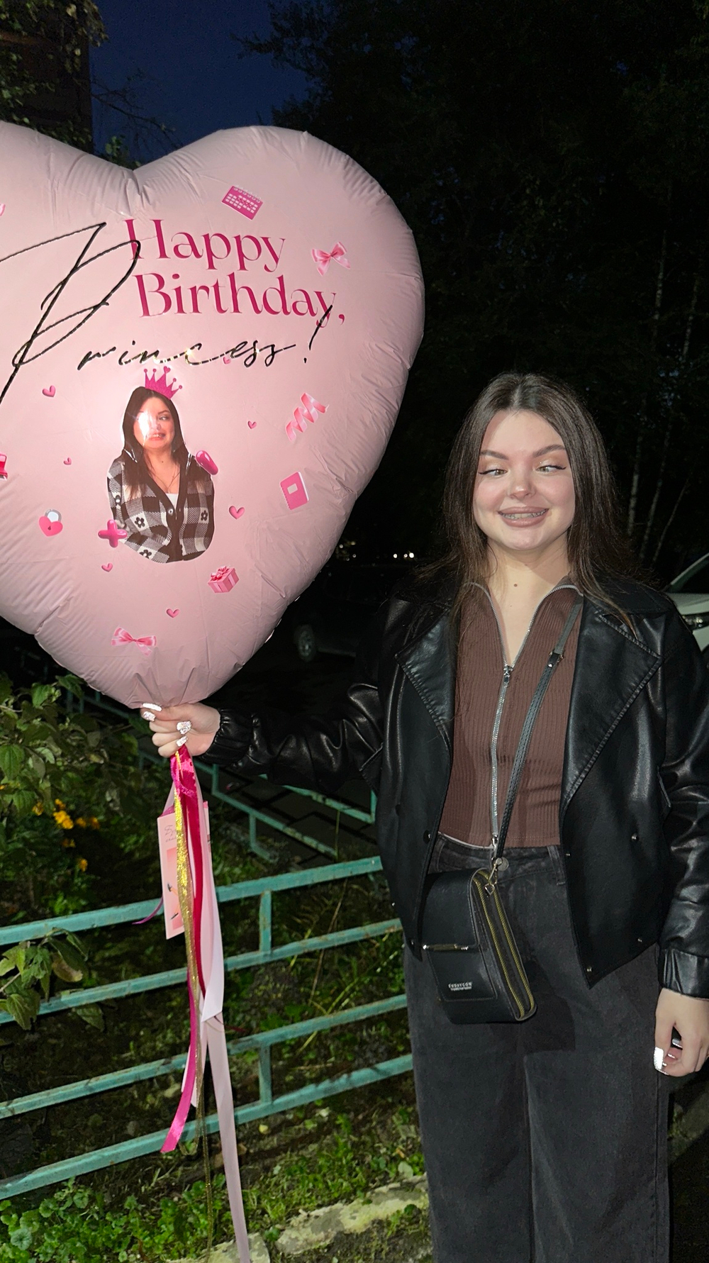 Воздушные шары сердце большое с приколами стикерами на день рождение №3733