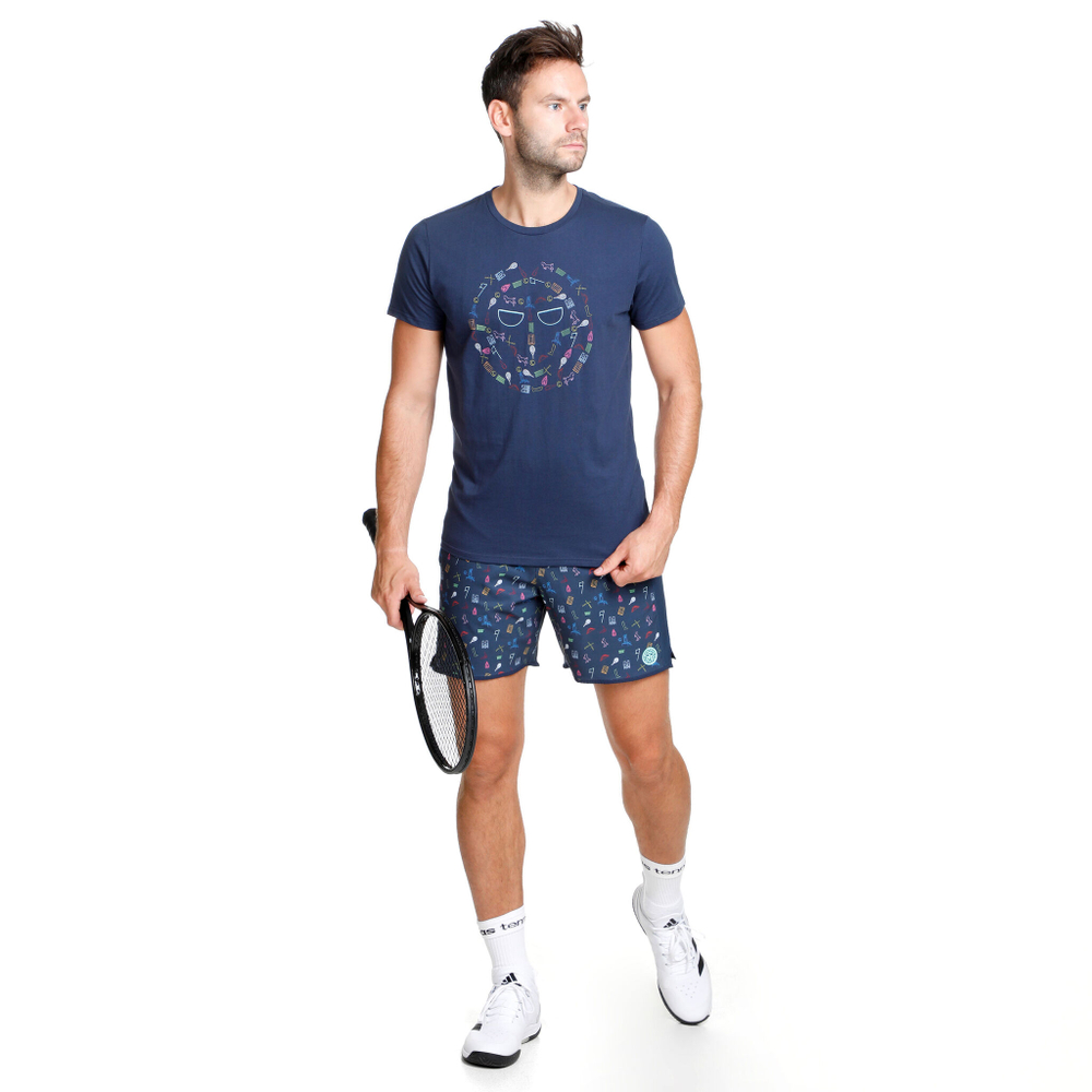 Мужское теннисное поло BIDI BADU Mao Lifestyle T-Shirt Men - Dark Blue, Multicoloured