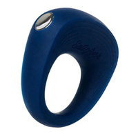 Синее эрекционное кольцо 2,5см с вибрацией Satisfyer Power Ring