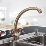 Смеситель для кухни, Frap, с кран-буксой, сатин, F4219-4