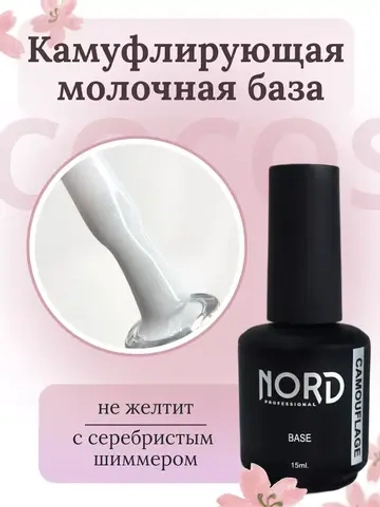 База Кокосовое молоко 2.0 15мл камуфлирующая с блеском
