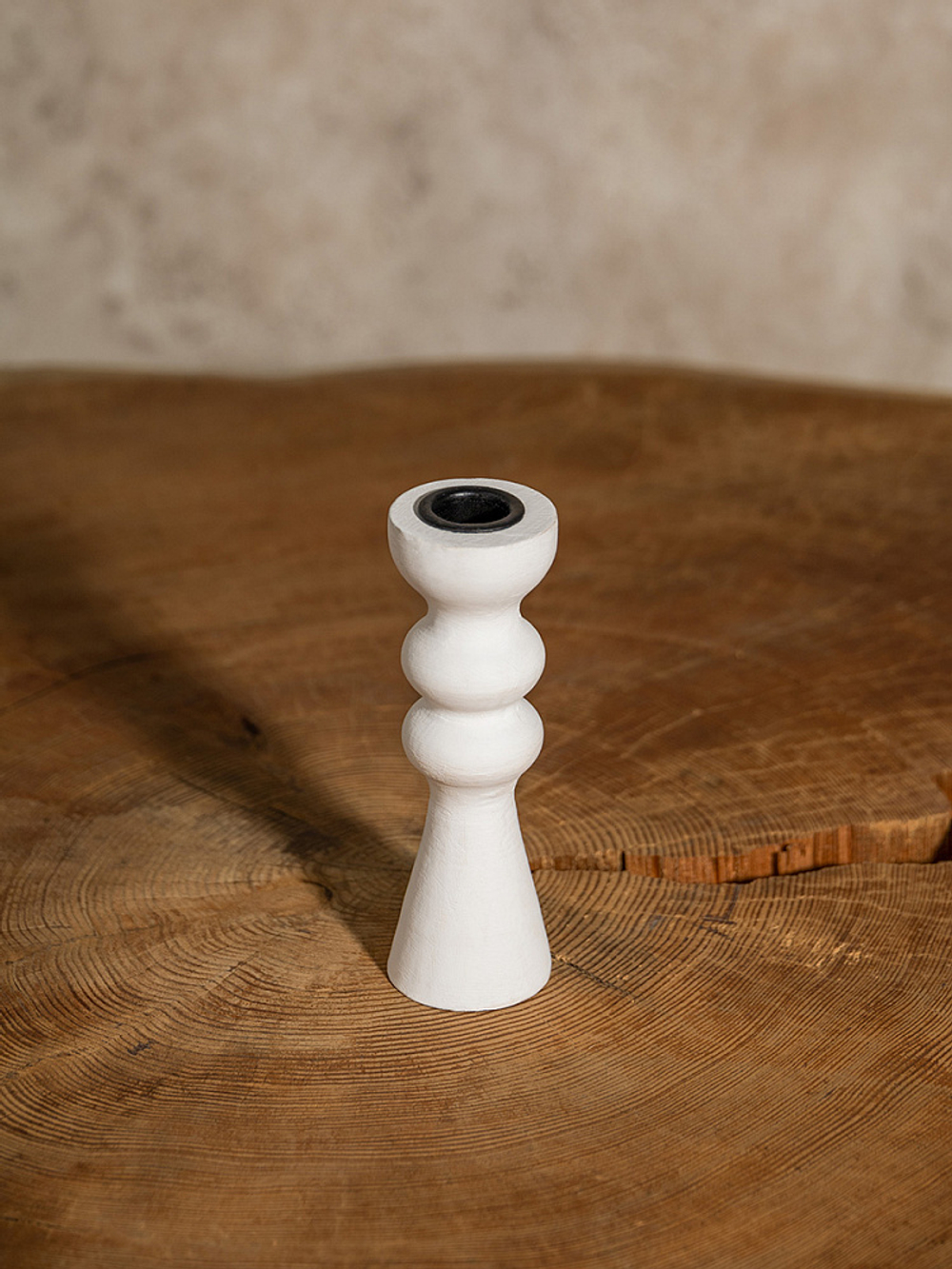 Подсвечник DeNASTIA дерево манго 5x5x15 белый