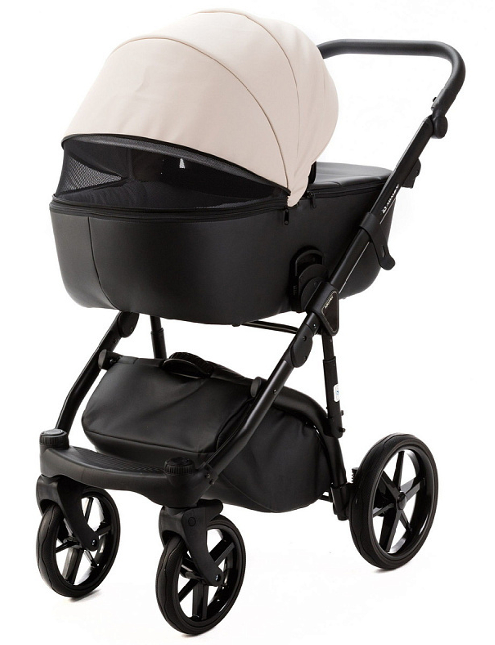 Детская коляска Adamex Nola Deluxe 2 в 1 N-SD110 (СВ.БЕЖ.КОЖА + ЧЕРН.КОЖА)