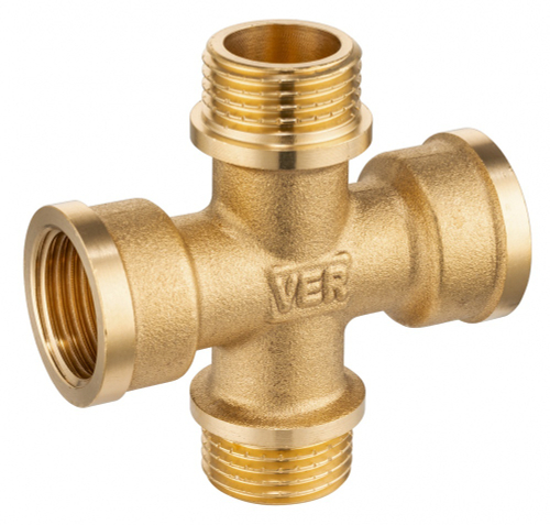 Крестовина латун  1/2Шх1/2Гх1/2Шх1/2Г  ViEiR  (80/5шт)