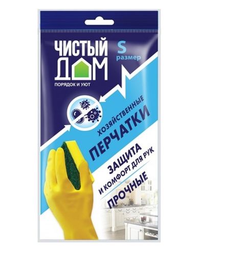 Перчатки хозяйственные Чистый дом S  (1/240)