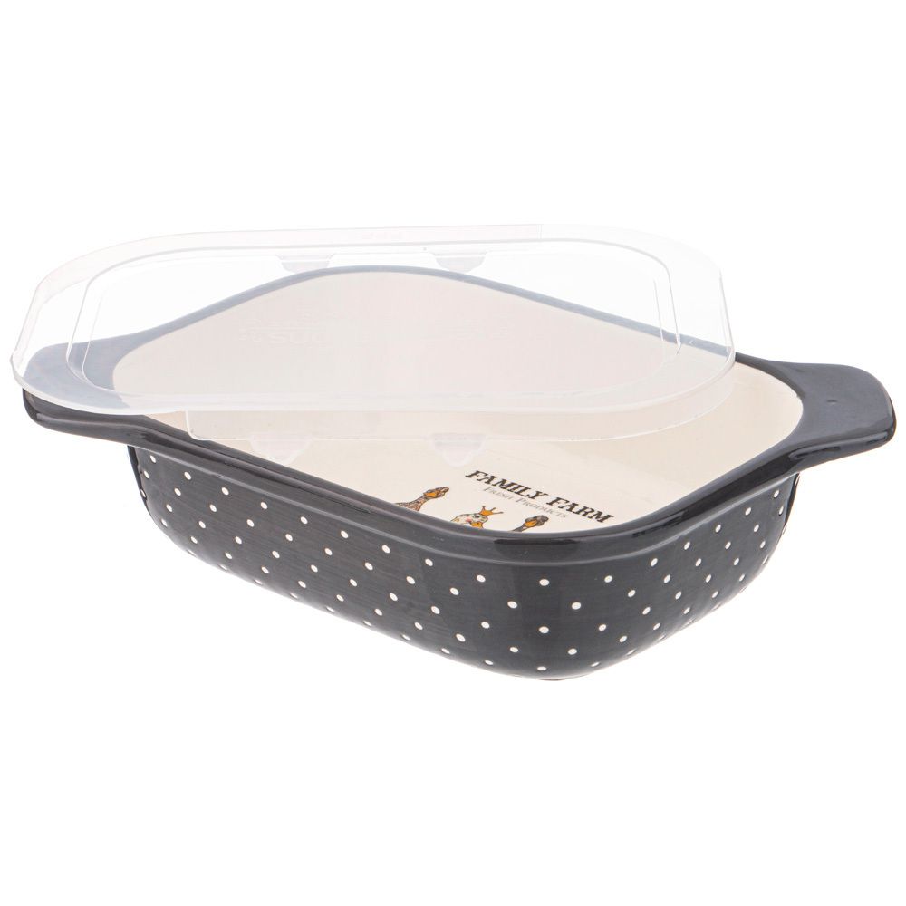 ФОРМА ДЛЯ ЗАПЕКАНИЯ "FAMILY FARM" С ПЛАСТИКОВОЙ КРЫШКОЙ 25,5*19*6,5 СМ