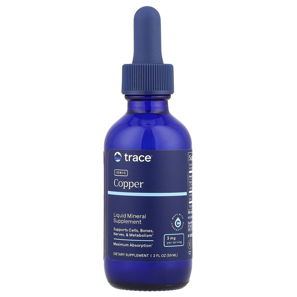 Trace Minerals Liquid Ionic Copper 3 mg 59 ml, Медь