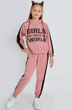 Костюм для девочек KIP-КМ-69/2 "Анабель-2" с шелкограф. р.134 сухая роза (Ивашка)