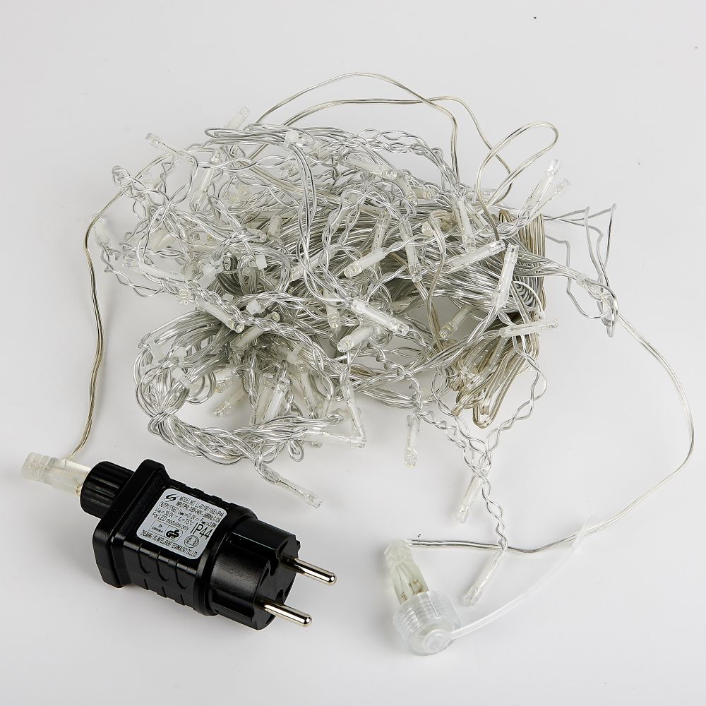 ULD-B6006-080-STK WHITE IP44 Бахрома светодиодная со статическим свечением. 6м. Соединяемая. 80 светодиодов. Белый свет. Провод прозрачный. ТМ Uniel