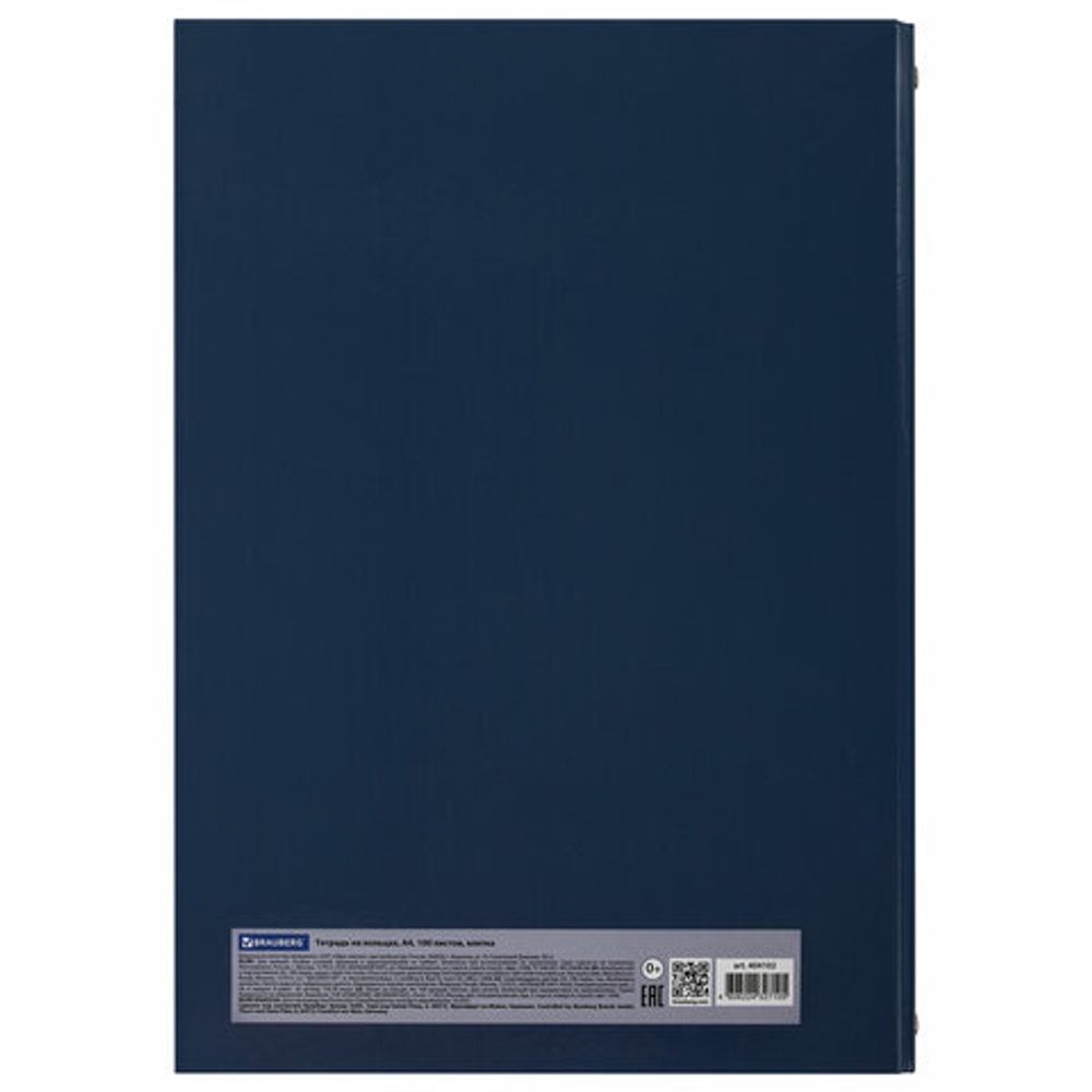 Тетрадь на кольцах БОЛЬШАЯ 210х305 мм А4, 100 л., обложка картон, клетка, BRAUBERG "Shade", 404102