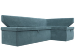 Диван кухонный угловой Омура правый угол, Бирюзовый, Велюр, 126105