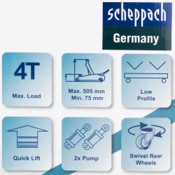 Домкрат подкатной гидравлический 4т Scheppach Sch-T84008
