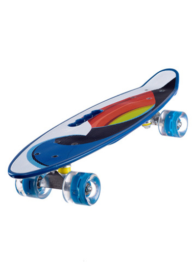 Скейт пенни-борд Igrokat Surf 23" с ручкой и динамической подсветкой колес