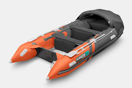 Надувная лодка GLADIATOR C400AL оранжево-темносерый