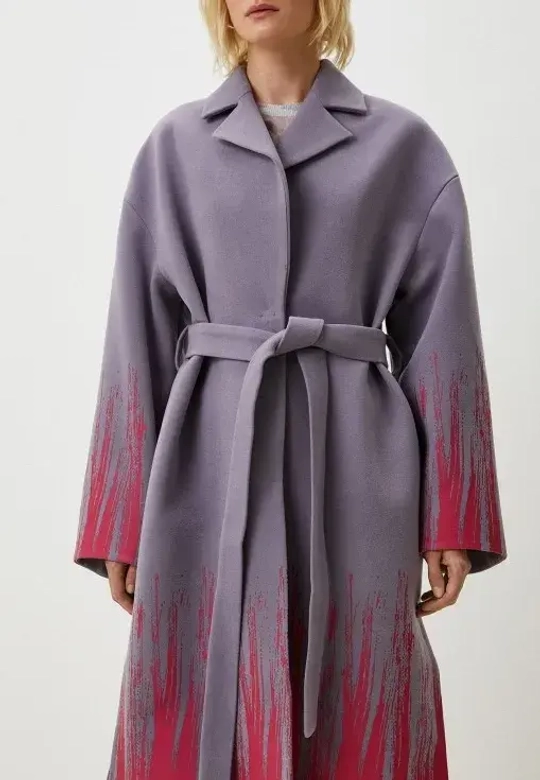 Пальто Аттач с принтом