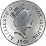 50 долларов. Сенегальский лев. О-ва Кука. 1991 год. PROOF