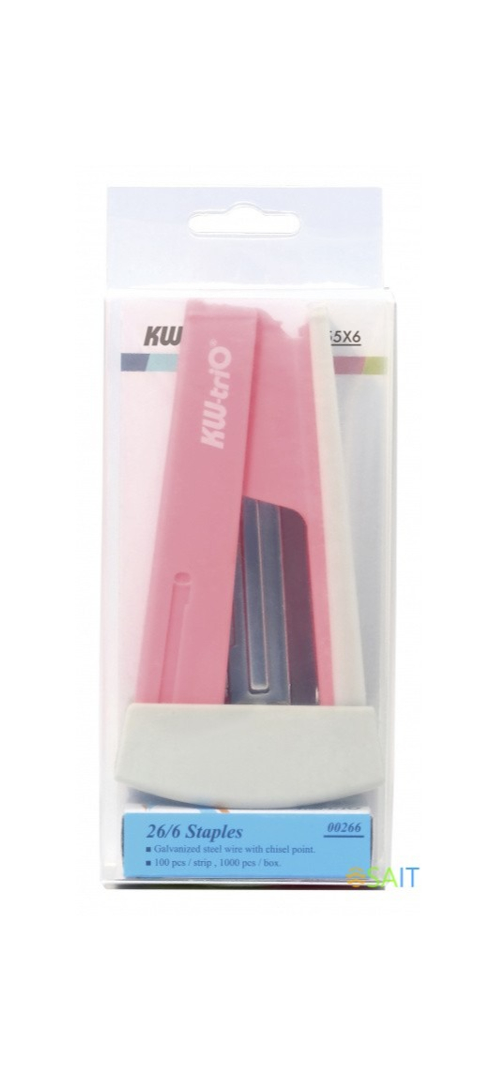 Степлер №24/6 20л. KW-TRIO Swing Standing+скобы розовый 055X6-PNK