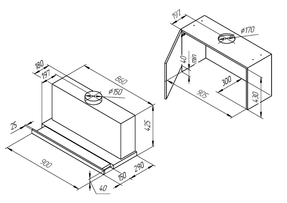 Вытяжка KUPPERSBERG SLIMBOX 90 GW