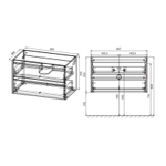 База под раковину Gio 800 подвесная, 2 выкатных ящика soft-close, C.Oak