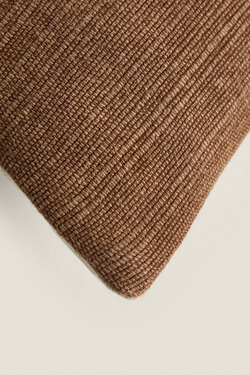 ZARA HOME ЧЕХОЛ ДЛЯ ДЕКОРАТИВНОЙ ПОДУШКИ С КОНТРАСТНОЙ СТРОЧКОЙ, КОРИЧНЕВЫЙ