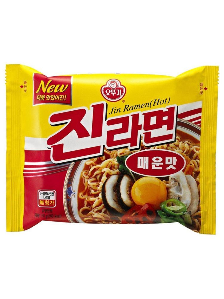 Лапша Джин рамен острая Ottogi Jin Ramen Spicy 120 г