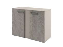 Стеллаж низкий широкий с планкой 950х414х714 D-75 Бетон Чефалу светлый/Кашемир серый