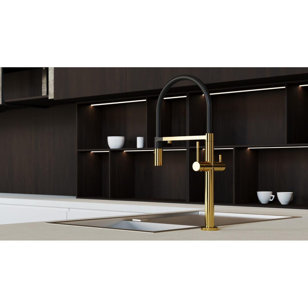 Смеситель для кухни Boheme UNO 115-G GOLD c краном для питьевой воды