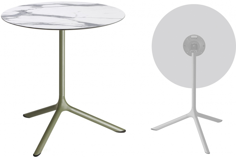 Стол ламинированный обеденный складной Scab Design Tripe Maxi Folding, оливковый, белый мрамор Каррара