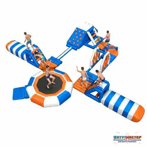 Надувной аквапарк на воде «Весёлый островок» 22×20×4 м