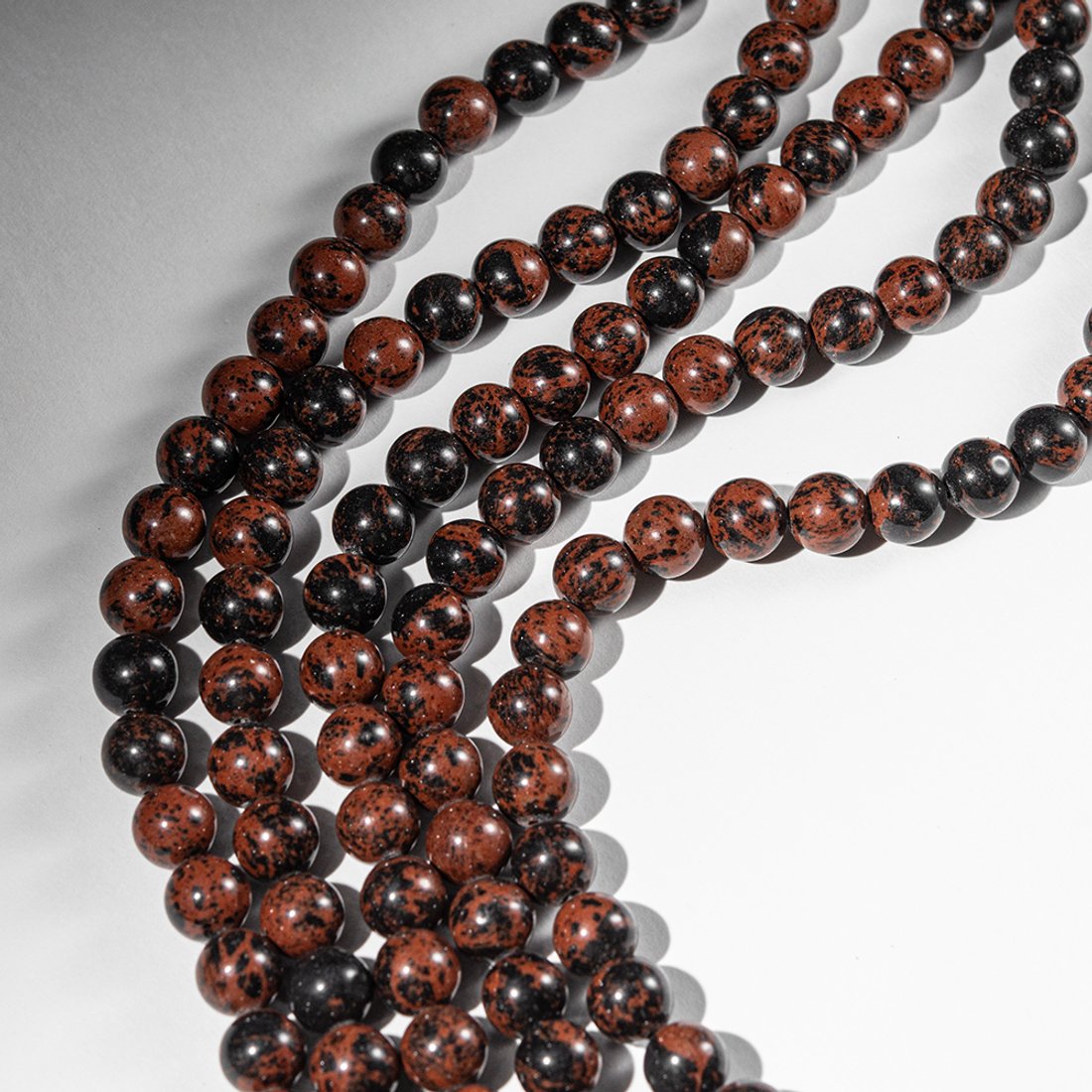 Обсидиан махагон натуральный, бусины в форме шара, 12,3мм