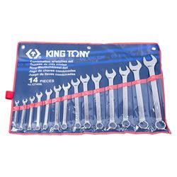 KING TONY (1214SR) Набор комбинированных ключей, 5/16" - 1-1/4", 14 предметов