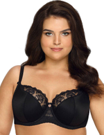 Бюстгальтер Freesia с сшивными чашками plus size и кружевом (Размер: 95F) (Цвет: черный)