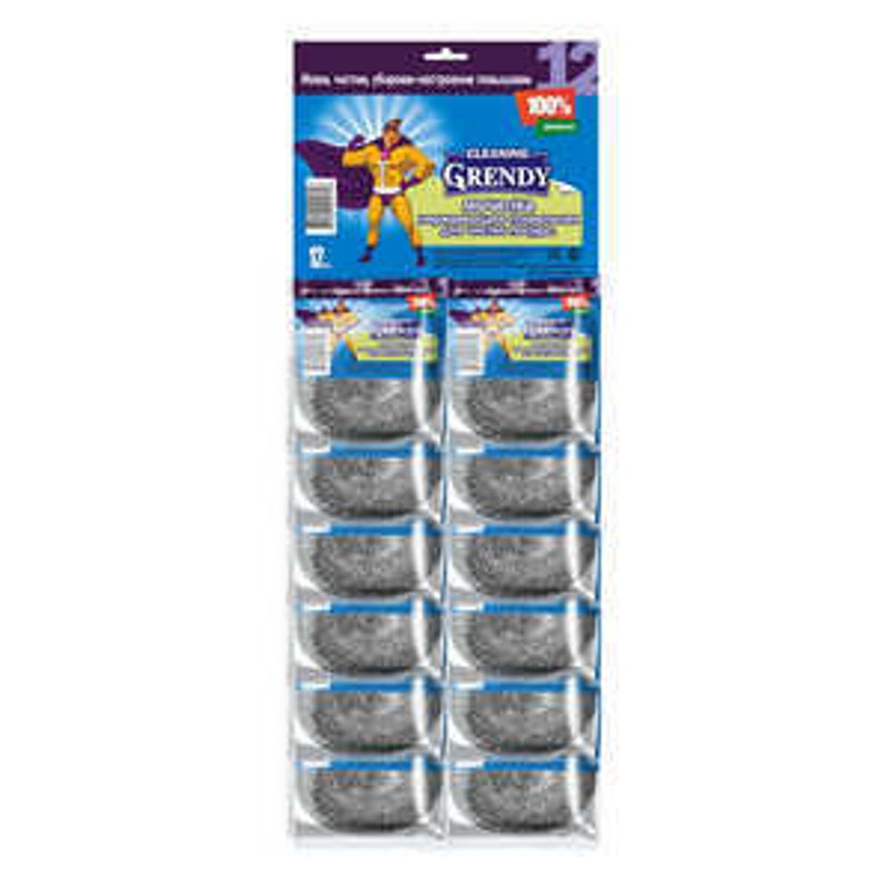 Металлическая мочалка "Гренди" 12шт /60