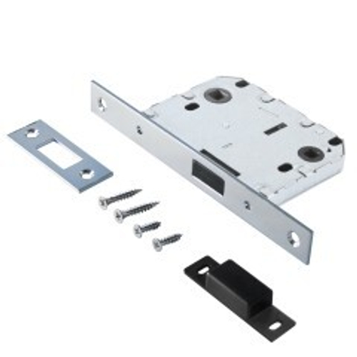 Защелка АЛЛЮР АРТ L7050 MS СР хром, магнитная б/ручек с фиксатором  / 11549