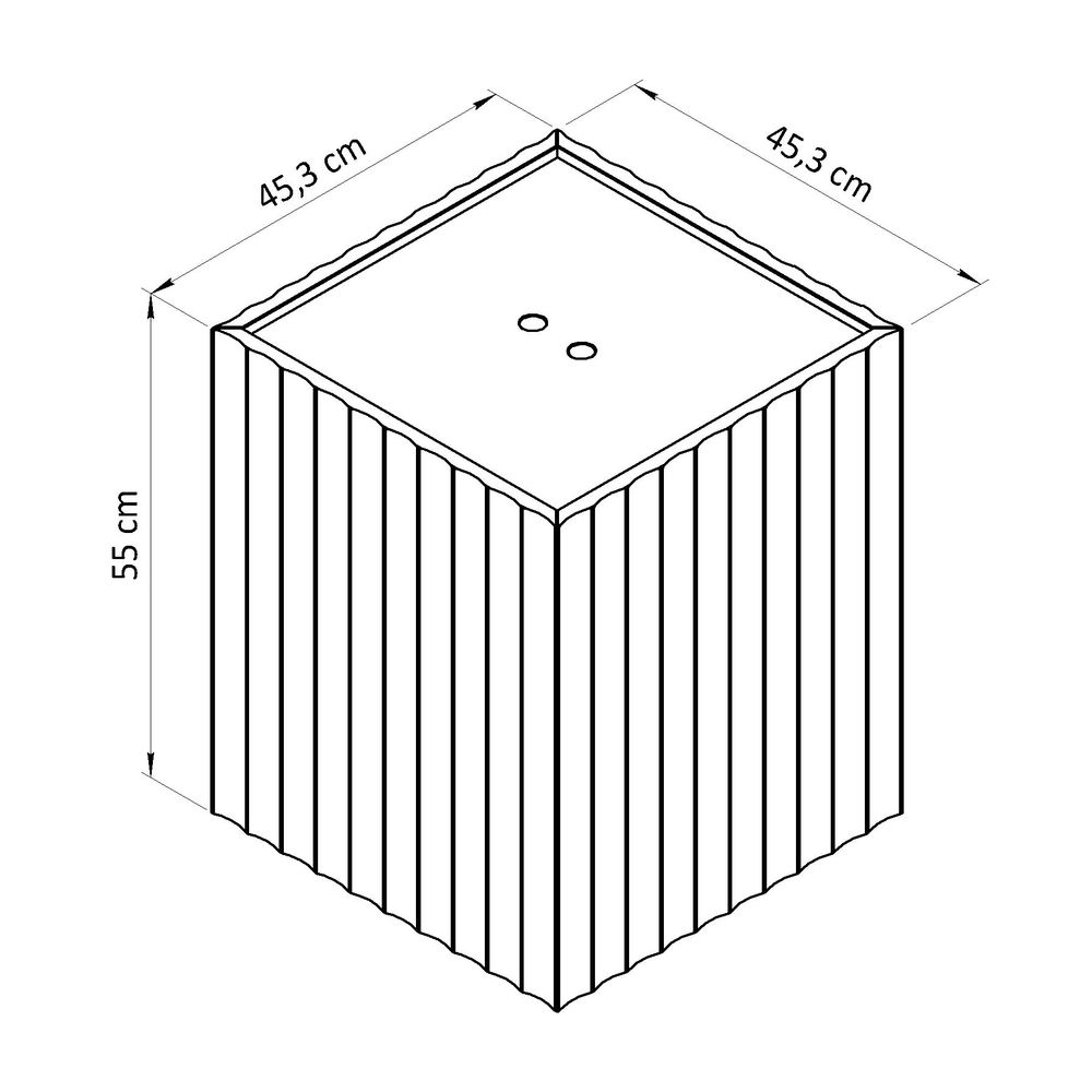 Журнальный столик, 45х45х55, Розенбург, из массива дуба, с местом для хранения, прикроватный, для гостиной, MAKOSA