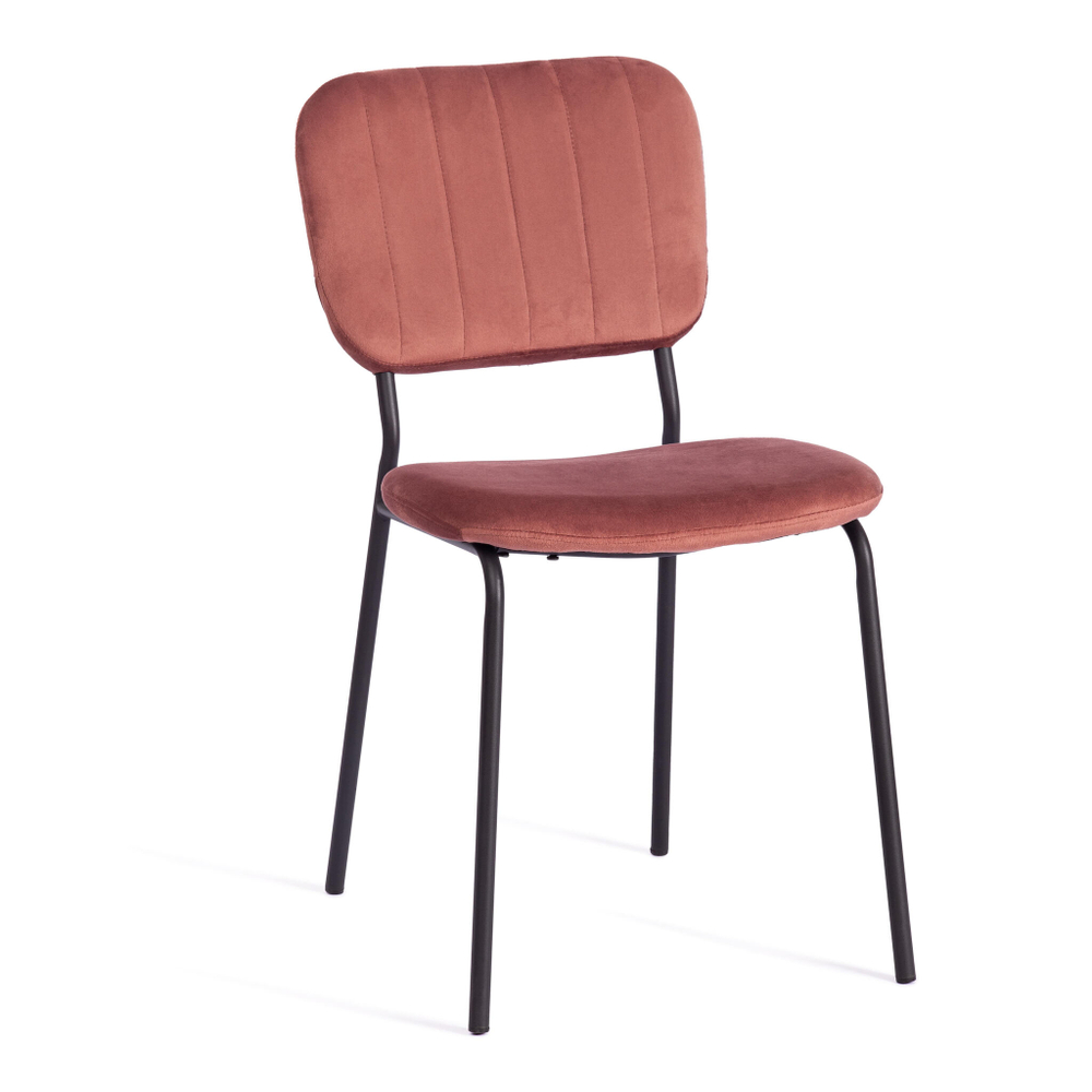 Стул CAROL (mod. UC06) / 1 шт. в упаковке металл, вельвет, 45 х 56 х 82 см, Coral (коралловый) HLR44 / черный