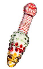 Двусторонний стеклянный фаллос с головкой-конусом - 17,5 см. (Цвет: прозрачный)